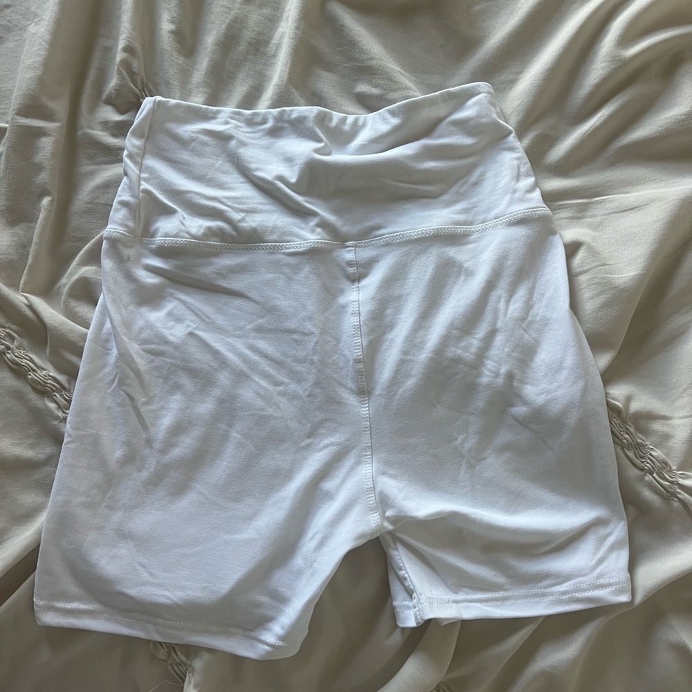 Amazon White Biker Shorts NWOT